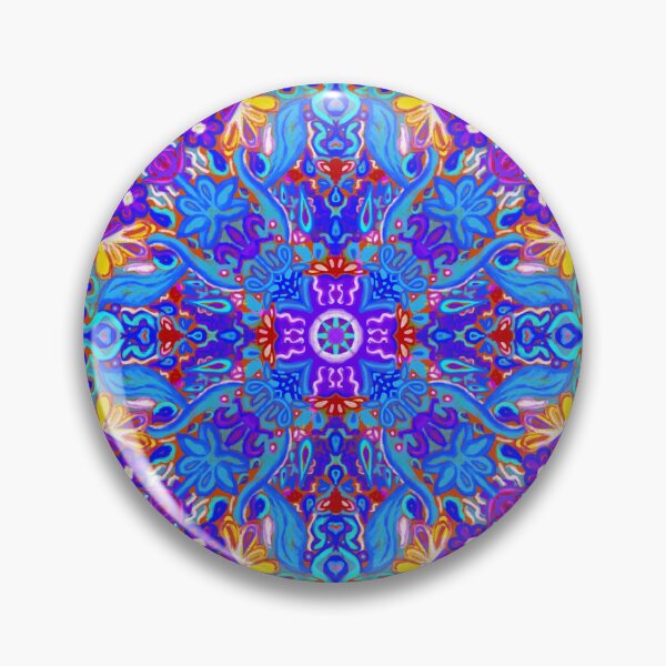 Item preview, Blue Maximalist Flower Weather Tile Pattern - Orange designed and sold by PCaleDesigns.