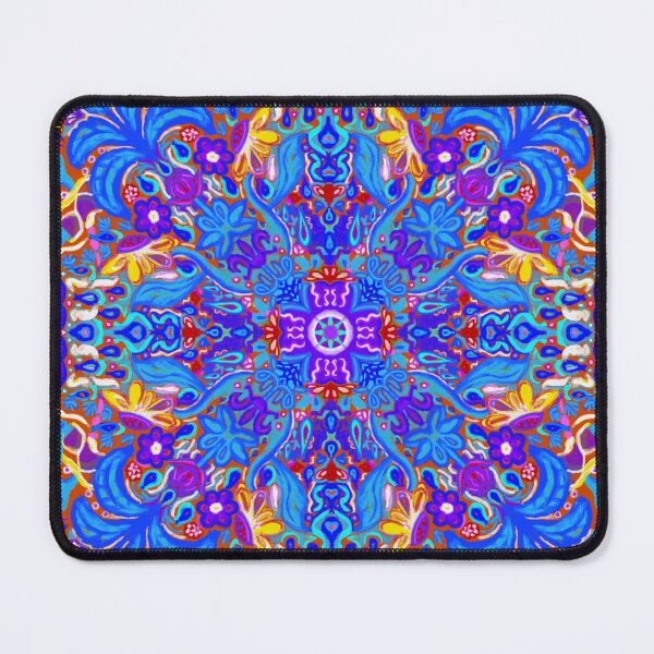 Item preview, Blue Maximalist Flower Weather Tile Pattern - Orange designed and sold by PCaleDesigns.