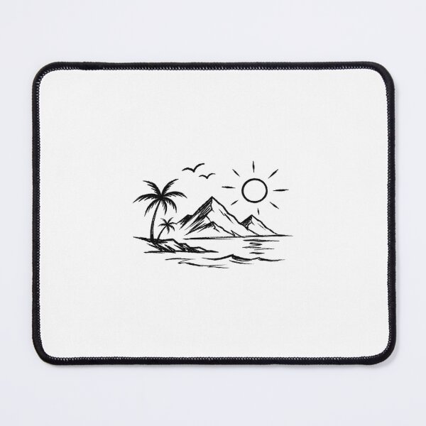 Item preview, Tropical Beach Mountain Line Art designed and sold by Gregorio26.