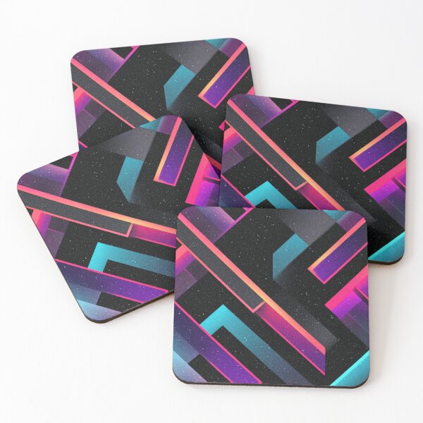 Item preview, Retro Synthwave Neon Geometric Abstract Pattern designed and sold by NicolasGlowArt.