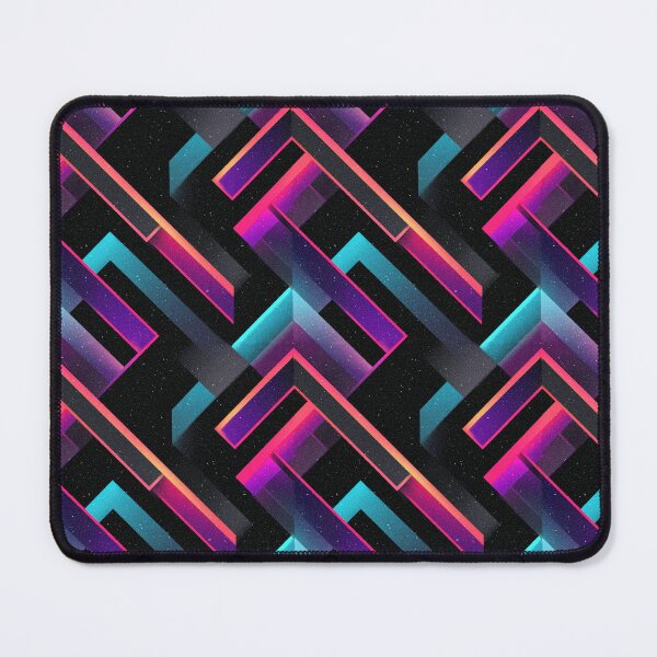 Item preview, Retro Synthwave Neon Geometric Abstract Pattern designed and sold by NicolasGlowArt.