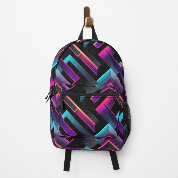 Item preview, Retro Synthwave Neon Geometric Abstract Pattern designed and sold by NicolasGlowArt.