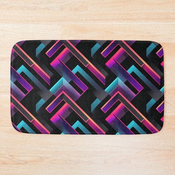 Item preview, Retro Synthwave Neon Geometric Abstract Pattern designed and sold by NicolasGlowArt.
