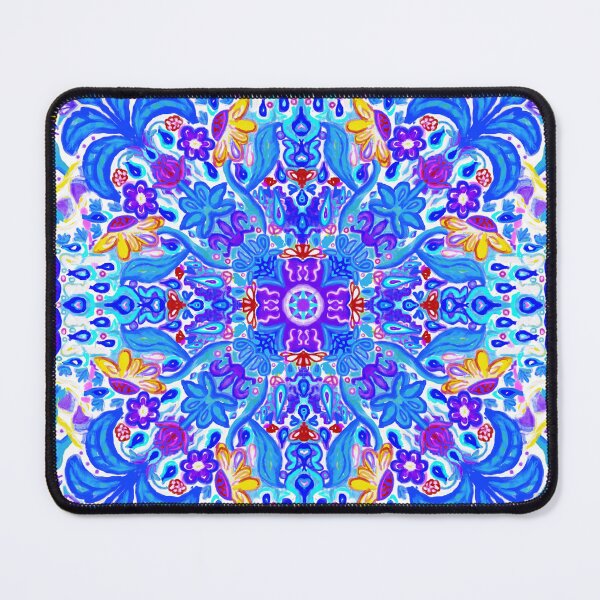 Item preview, Blue Maximalist Flower Weather Tile Pattern - White designed and sold by PCaleDesigns.