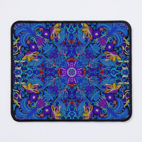 Item preview, Blue Maximalist Flower Weather Tile Pattern - Black designed and sold by PCaleDesigns.