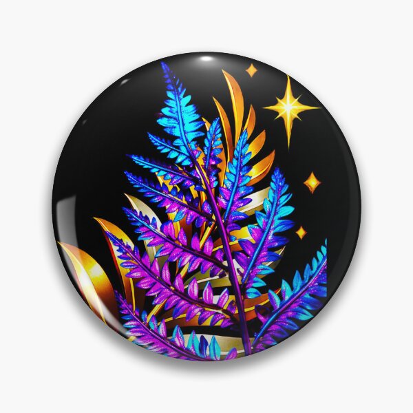 Item preview, ✨ MIDNIGHT FERNS ✨– ELECTRIC BOTANICA SERIES - black background designed and sold by WheelieGdArt.