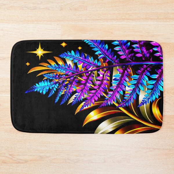 Item preview, ✨ MIDNIGHT FERNS ✨– ELECTRIC BOTANICA SERIES - black background designed and sold by WheelieGdArt.