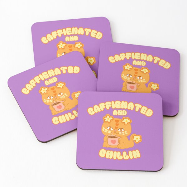 Item preview, Caffeinated and chillin - cute Love Cat Coffee Lover designed and sold by BritishDelights.