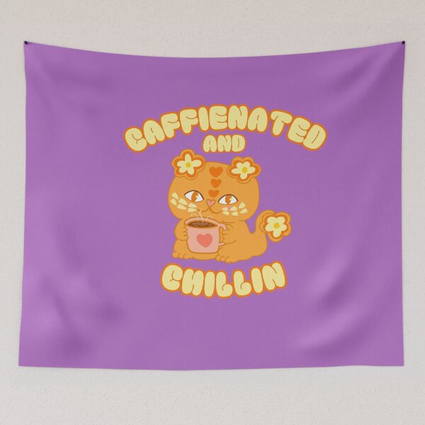 Item preview, Caffeinated and chillin - cute Love Cat Coffee Lover designed and sold by BritishDelights.