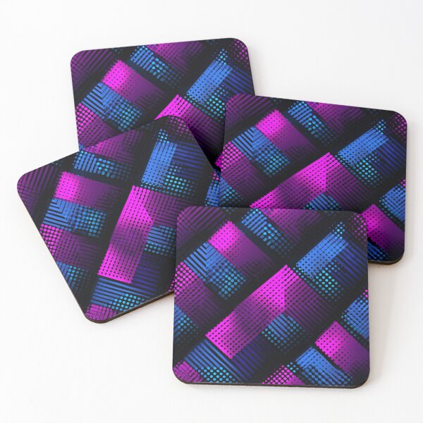 Item preview, Neon Synthwave Grid Abstract Pattern designed and sold by NicolasGlowArt.