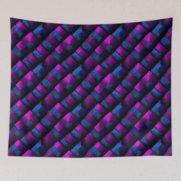 Item preview, Neon Synthwave Grid Abstract Pattern designed and sold by NicolasGlowArt.