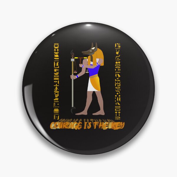 Item preview, Anubis Egyptian God Scale of Justice  Courage Is The Key Ancient Egypt  Hieroglyphic Art designed and sold by PharaohDArt.