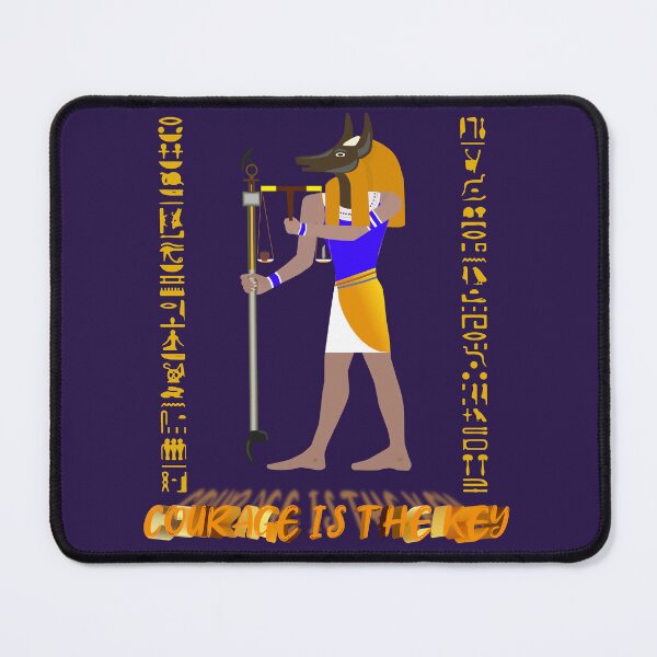 Item preview, Anubis Egyptian God Scale of Justice Courage Is The Key Ancient Egypt Hieroglyphic Art designed and sold by PharaohDArt.