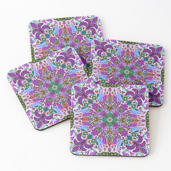 Item preview, Purple Maximalist Flower Weather Tile Pattern - White designed and sold by PCaleDesigns.