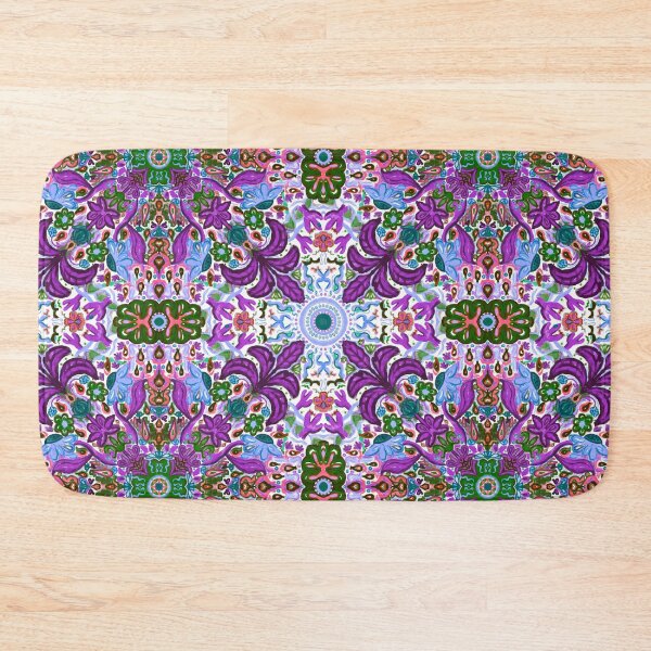 Item preview, Purple Maximalist Flower Weather Tile Pattern - White designed and sold by PCaleDesigns.