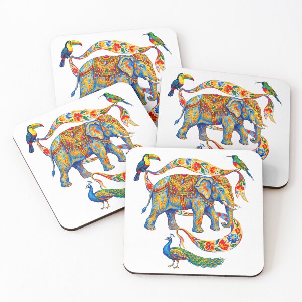 Item preview, Elephant And Tropical Birds designed and sold by TeeARTHY.
