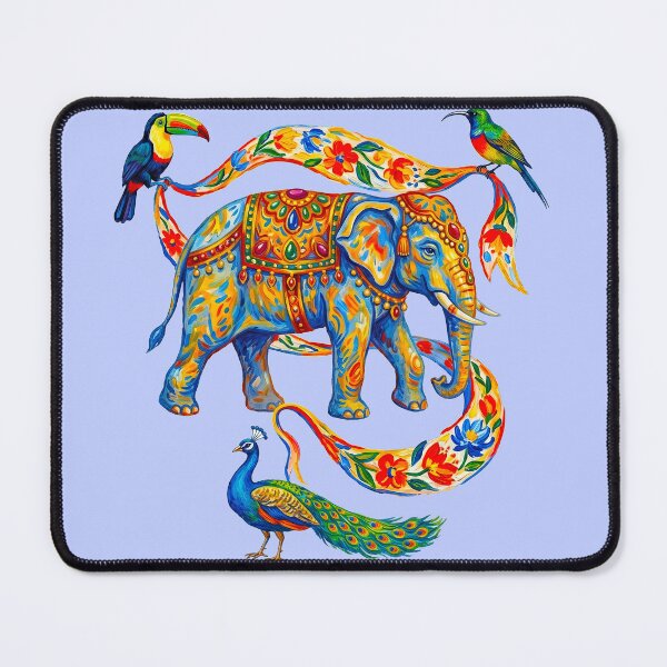 Item preview, Elephant And Tropical Birds designed and sold by TeeARTHY.