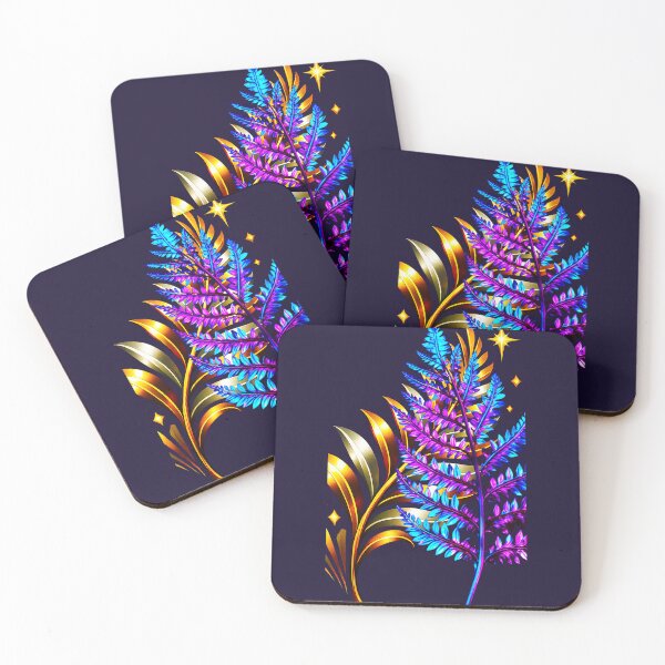 Item preview, ✨ MIDNIGHT FERNS ✨– ELECTRIC BOTANICA SERIES - #140B2D background designed and sold by WheelieGdArt.