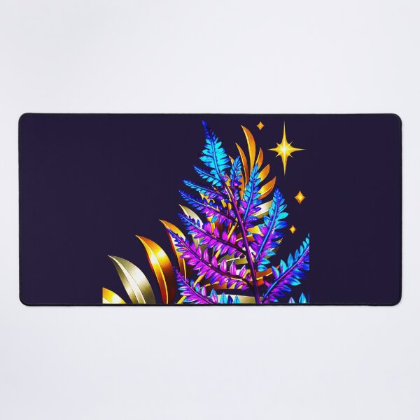 Item preview, ✨ MIDNIGHT FERNS ✨– ELECTRIC BOTANICA SERIES - #140B2D background designed and sold by WheelieGdArt.