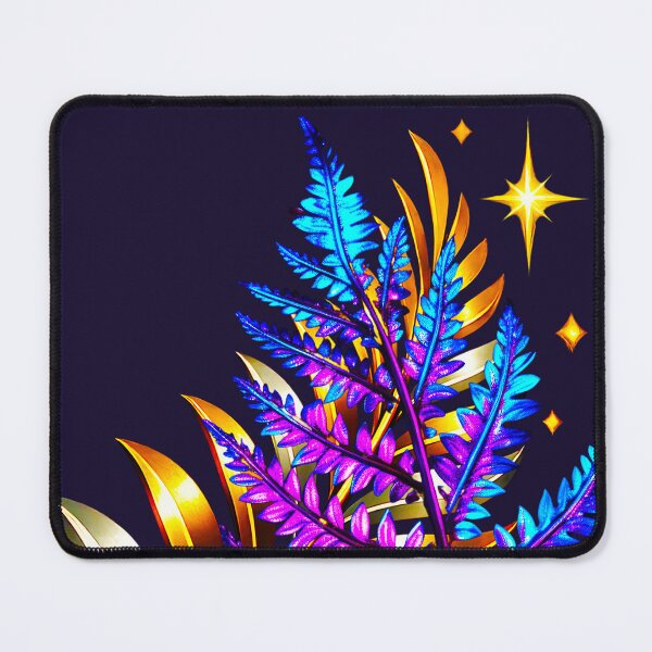 Item preview, ✨ MIDNIGHT FERNS ✨– ELECTRIC BOTANICA SERIES - #140B2D background designed and sold by WheelieGdArt.