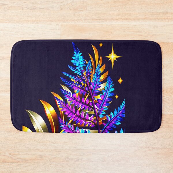 Item preview, ✨ MIDNIGHT FERNS ✨– ELECTRIC BOTANICA SERIES - #140B2D background designed and sold by WheelieGdArt.