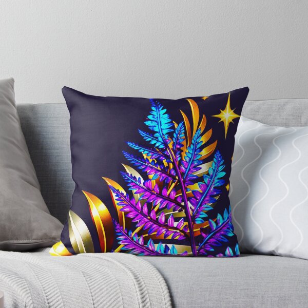Item preview, ✨ MIDNIGHT FERNS ✨– ELECTRIC BOTANICA SERIES - #140B2D background designed and sold by WheelieGdArt.