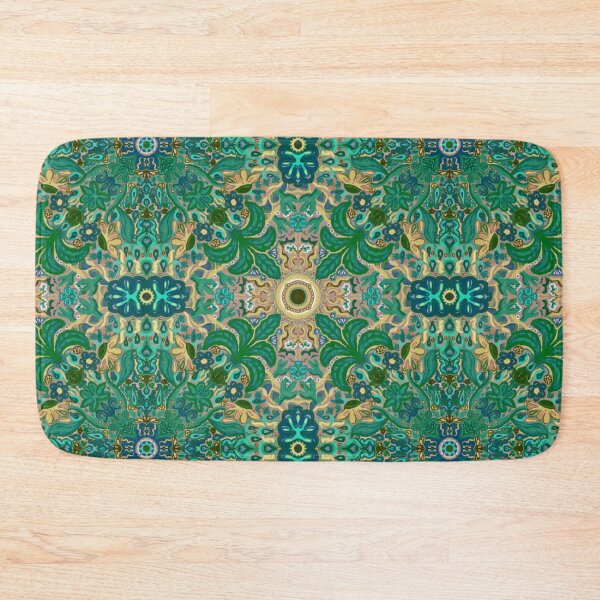 Item preview, Teal Maximalist Flower Weather Tile Pattern - Sand designed and sold by PCaleDesigns.