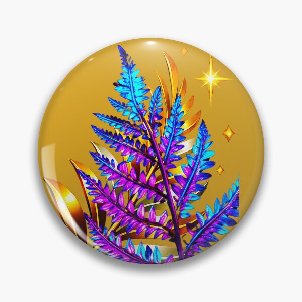 Item preview, ✨ MIDNIGHT FERNS ✨– ELECTRIC BOTANICA SERIES - #D8A11D background designed and sold by WheelieGdArt.