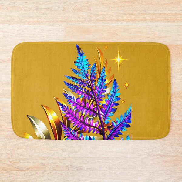 Item preview, ✨ MIDNIGHT FERNS ✨– ELECTRIC BOTANICA SERIES - #D8A11D background designed and sold by WheelieGdArt.
