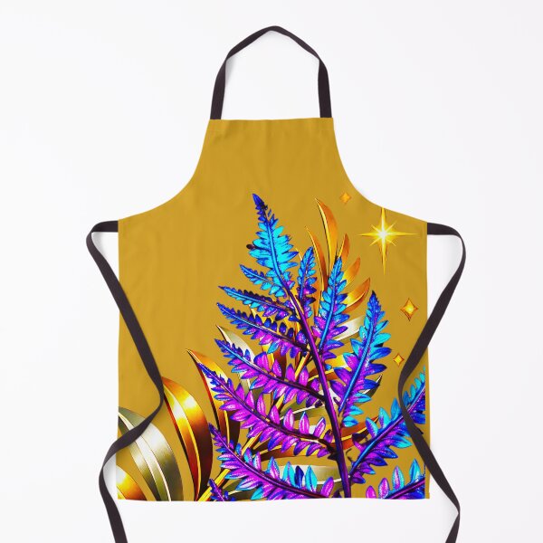 Item preview, ✨ MIDNIGHT FERNS ✨– ELECTRIC BOTANICA SERIES - #D8A11D background designed and sold by WheelieGdArt.