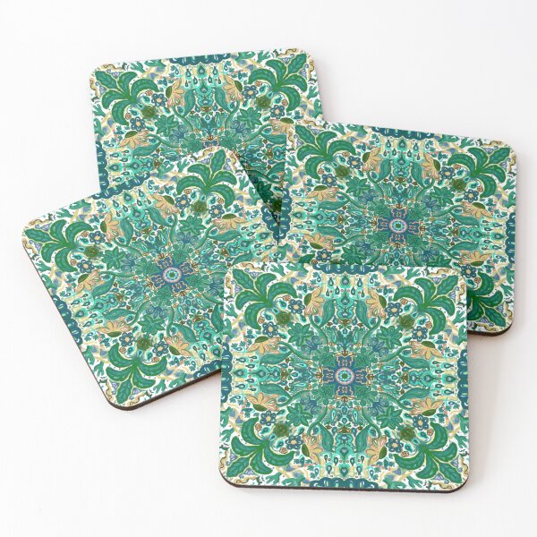 Item preview, Teal Maximalist Flower Weather Tile Pattern - White designed and sold by PCaleDesigns.