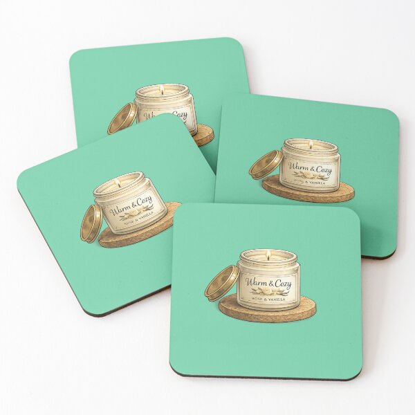 Item preview, Warm & Cozy – Rose Vanilla Candle Cozy Aesthetic Illustration designed and sold by RosalesArts.