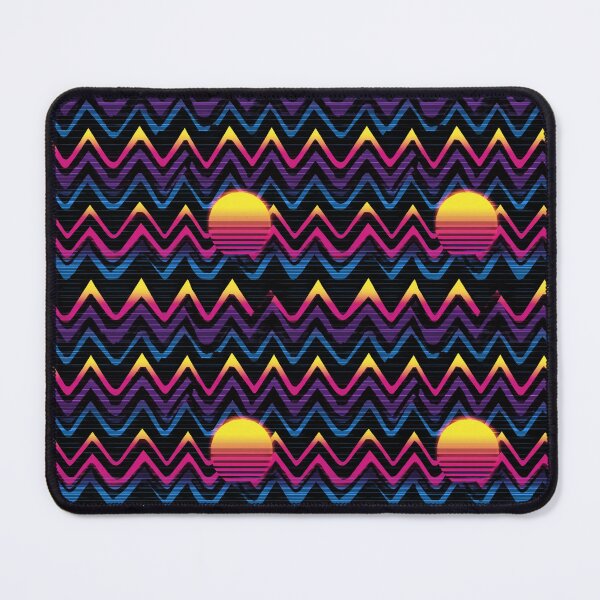 Item preview, Synthwave Neon Zigzag Sunset 80s Aesthetic Pattern designed and sold by NicolasGlowArt.