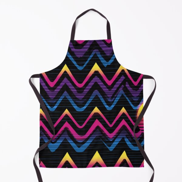Item preview, Synthwave Neon Zigzag Sunset 80s Aesthetic Pattern designed and sold by NicolasGlowArt.