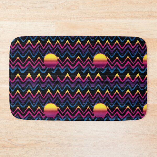 Item preview, Synthwave Neon Zigzag Sunset 80s Aesthetic Pattern designed and sold by NicolasGlowArt.