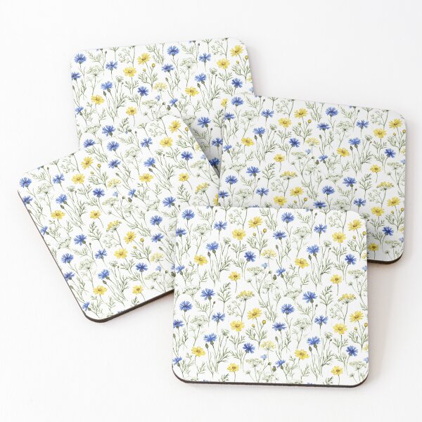 Item preview, Blue Yellow Wildflower Meadow Watercolor Seamless Pattern designed and sold by Inkworksbyshery.