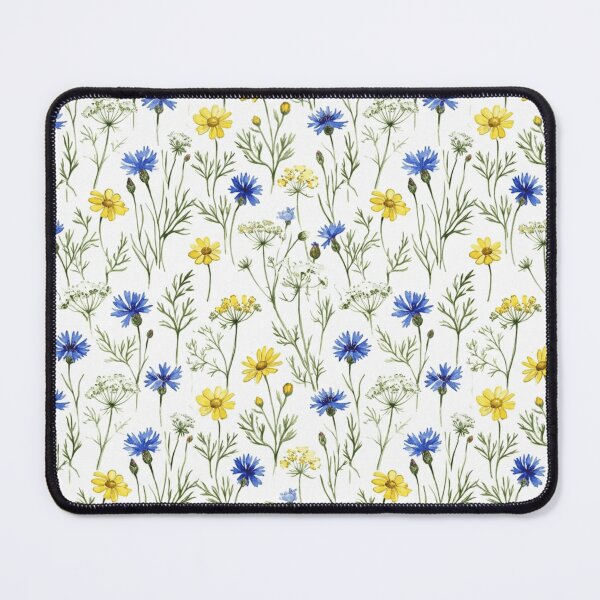 Item preview, Blue Yellow Wildflower Meadow Watercolor Seamless Pattern designed and sold by Inkworksbyshery.