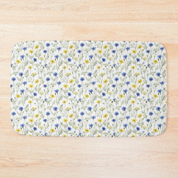Item preview, Blue Yellow Wildflower Meadow Watercolor Seamless Pattern designed and sold by Inkworksbyshery.