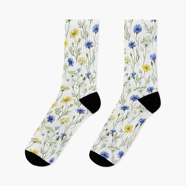 Item preview, Blue Yellow Wildflower Meadow Watercolor Seamless Pattern designed and sold by Inkworksbyshery.