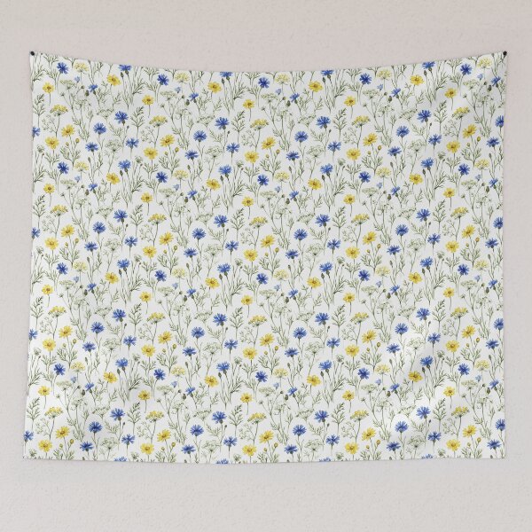 Item preview, Blue Yellow Wildflower Meadow Watercolor Seamless Pattern designed and sold by Inkworksbyshery.