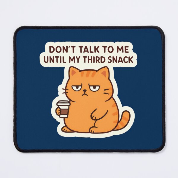 Item preview, Grumpy Fat Cat Drinking Coffee + Quote designed and sold by MundoZoe.