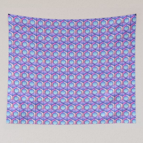 Item preview, Pastel Iridescent Hexagon Geometric Abstract Pattern designed and sold by NicolasGlowArt.