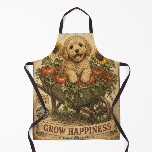 Item preview, Cockapoo Vintage Garden Sign - Grow Happiness Art designed and sold by Cockapoo Society.