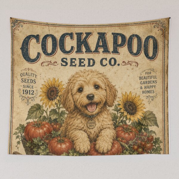 Item preview, Cockapoo Vintage Garden Sign - Grow Happiness Art designed and sold by Cockapoo Society.
