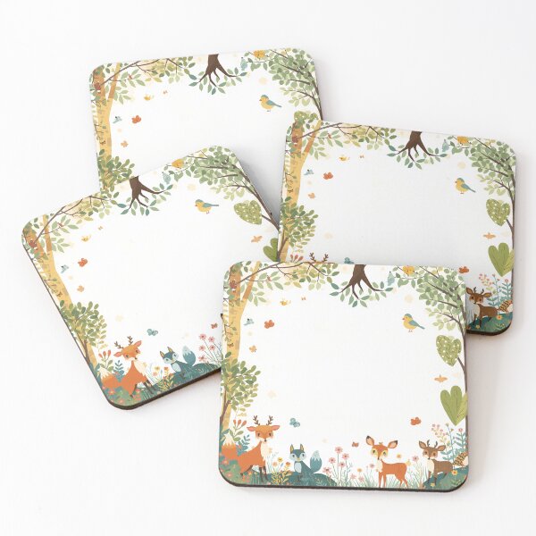 Item preview, Whimsical Woodland Animals Tree Nature Art Design designed and sold by DervoTeck2767.
