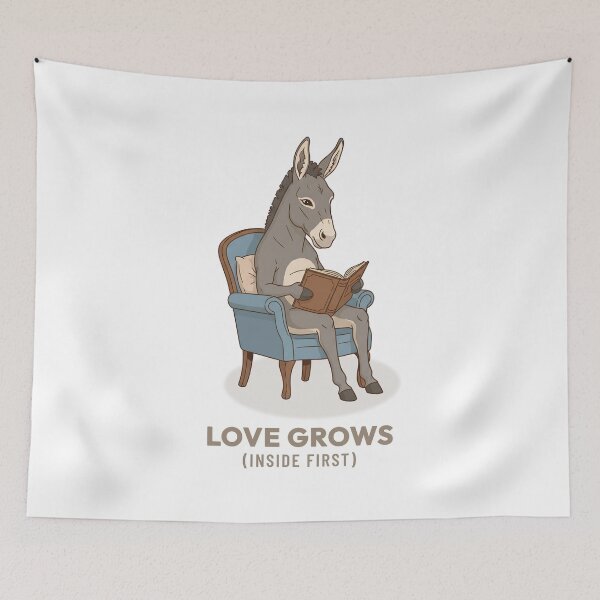 Item preview, Cozy Donkey Reading Book Vintage Illustration designed and sold by COZY VINTAGE animal.