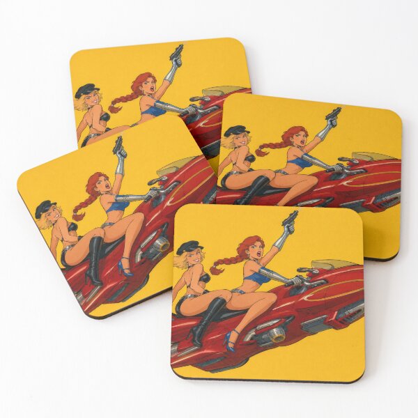 Item preview, Rocket Queens – Retro Sci-Fi Pin-Up Riders designed and sold by  Hollow Moon Studios..