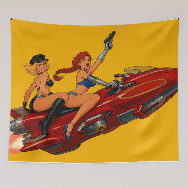 Item preview, Rocket Queens – Retro Sci-Fi Pin-Up Riders designed and sold by  Hollow Moon Studios..