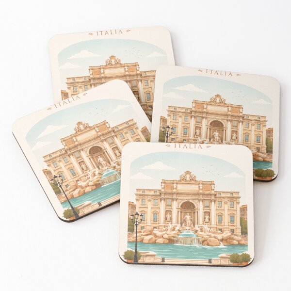 Item preview, Trevi Fountain Rome Minimalist Vertical Travel Poster designed and sold by ElartedeNoel.