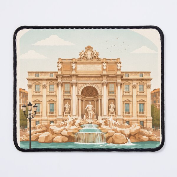 Item preview, Trevi Fountain Rome Minimalist Vertical Travel Poster designed and sold by ElartedeNoel.